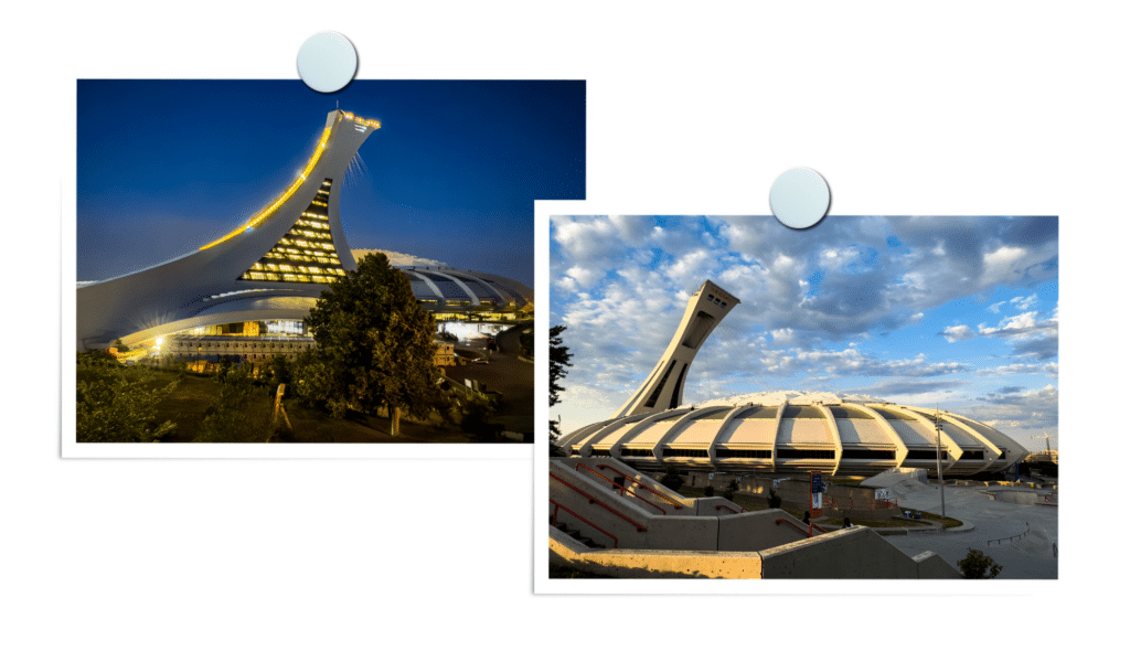 Vue du Stade Olympique de Montréal, site des Jeux Olympiques de 1976